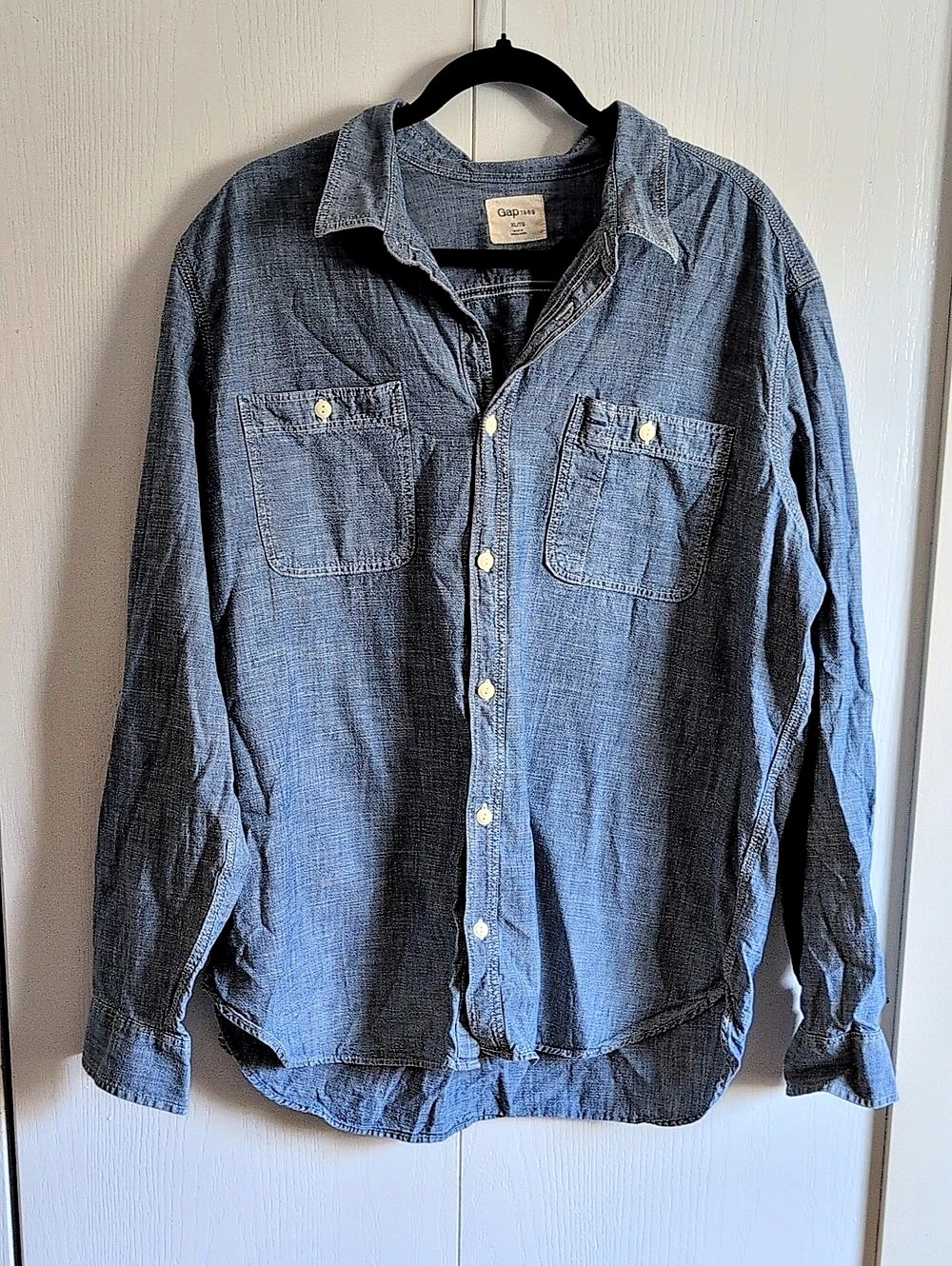 Gap 1969 Denim Button Down Shirt Blue XL